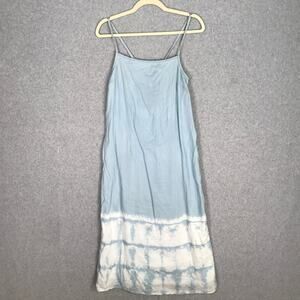 Cloth Stone Anthropologie Dress XS Blue Midi Tie Dye Resort Coastal Cowgirl READ